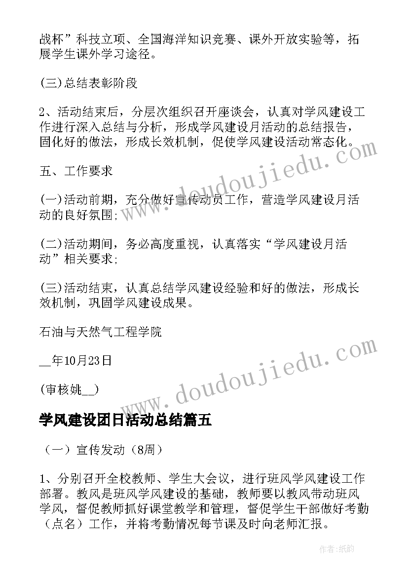 2023年学风建设团日活动总结(精选5篇)