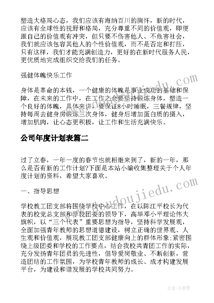 2023年公司年度计划表(优质8篇)