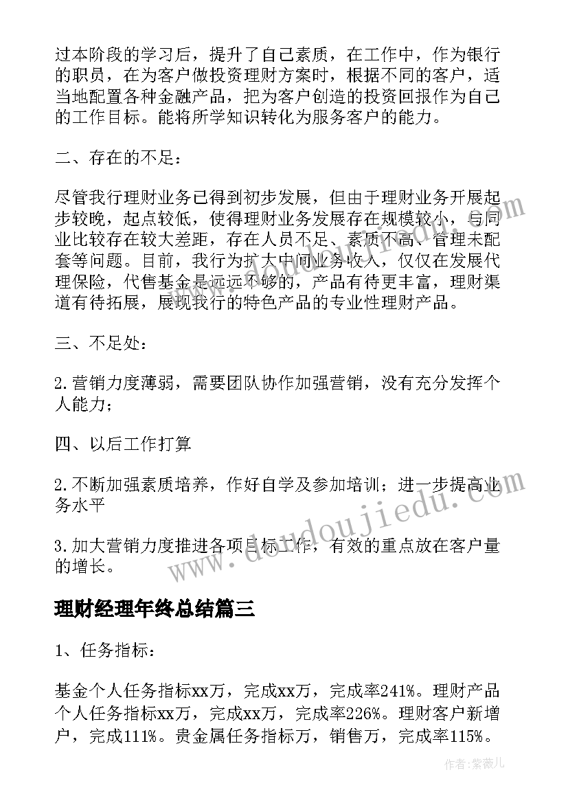 2023年理财经理年终总结(优质5篇)