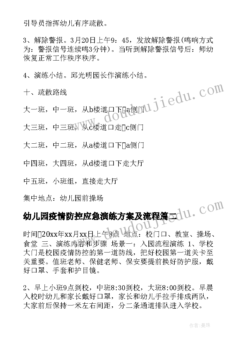 幼儿园疫情防控应急演练方案及流程 幼儿园疫情防控应急演练方案(优秀5篇)