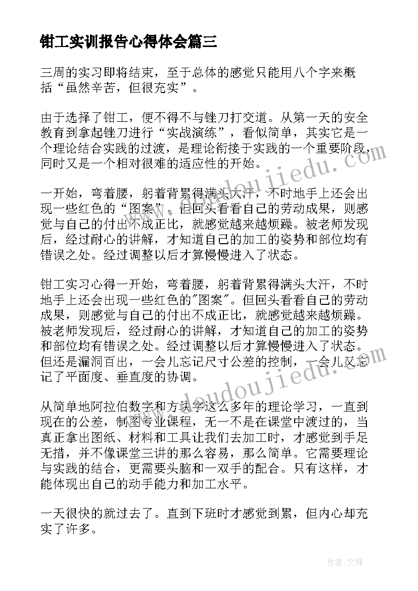 2023年钳工实训报告心得体会(实用5篇)