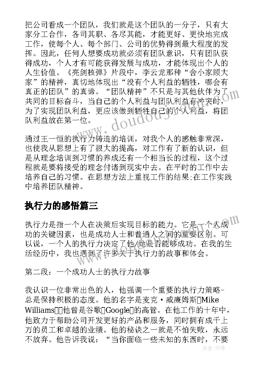 2023年执行力的感悟(优质5篇)