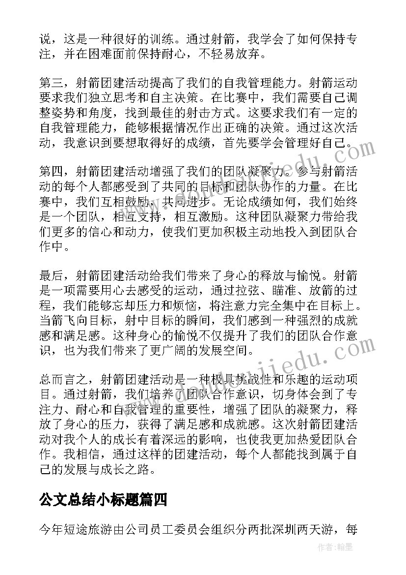 2023年公文总结小标题(通用8篇)