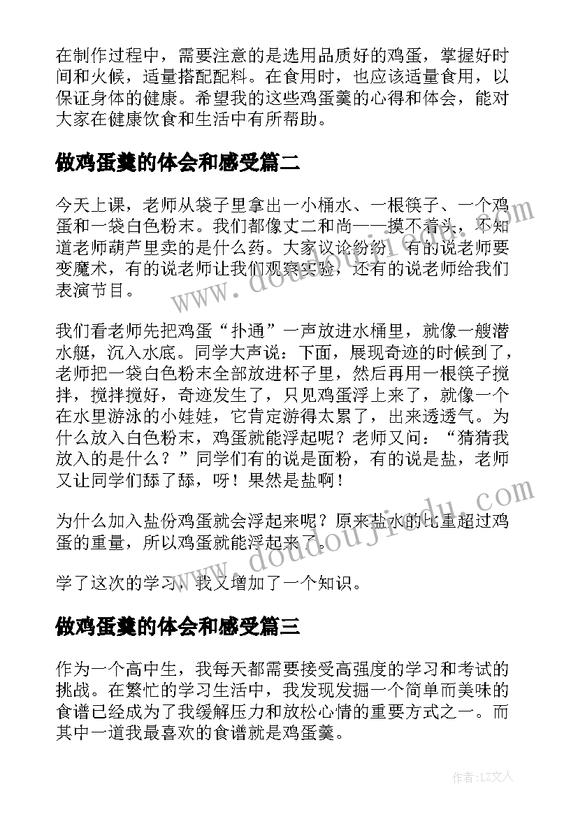 2023年做鸡蛋羹的体会和感受(大全5篇)