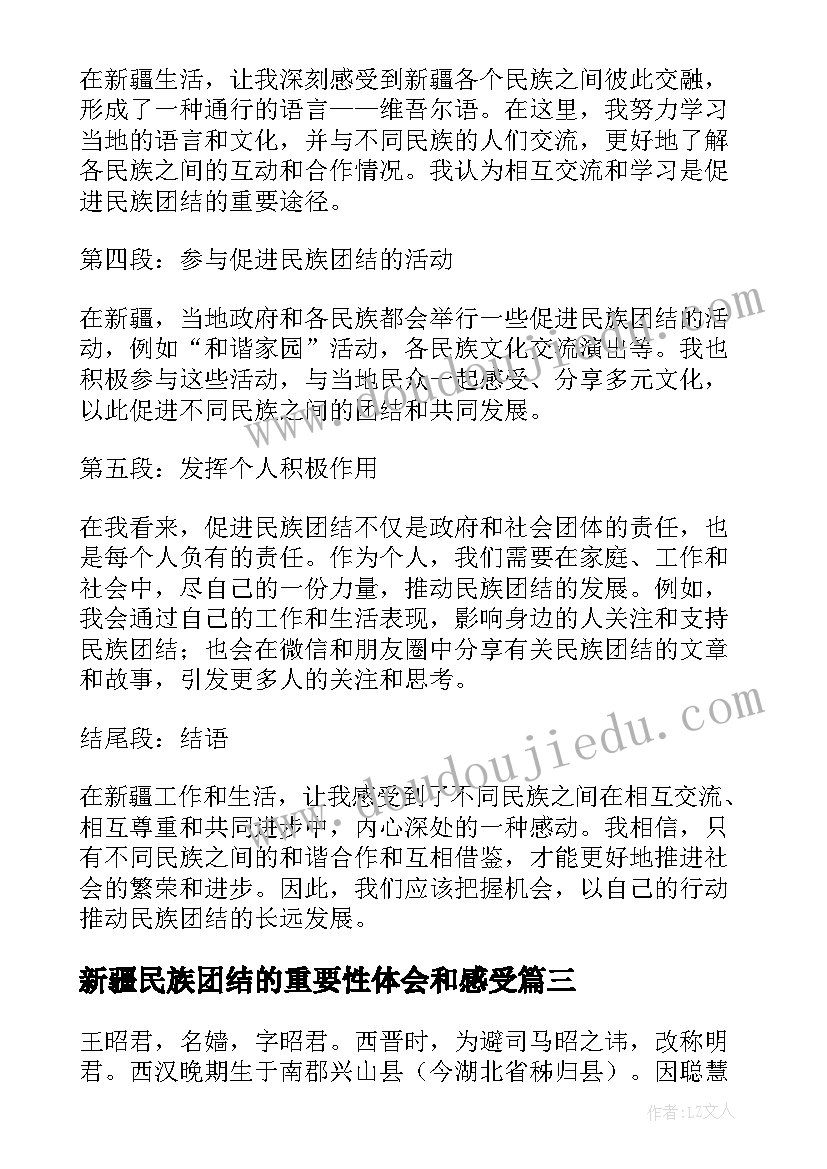 2023年新疆民族团结的重要性体会和感受(实用5篇)