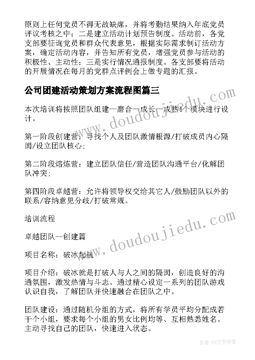 最新公司团建活动策划方案流程图(大全5篇)