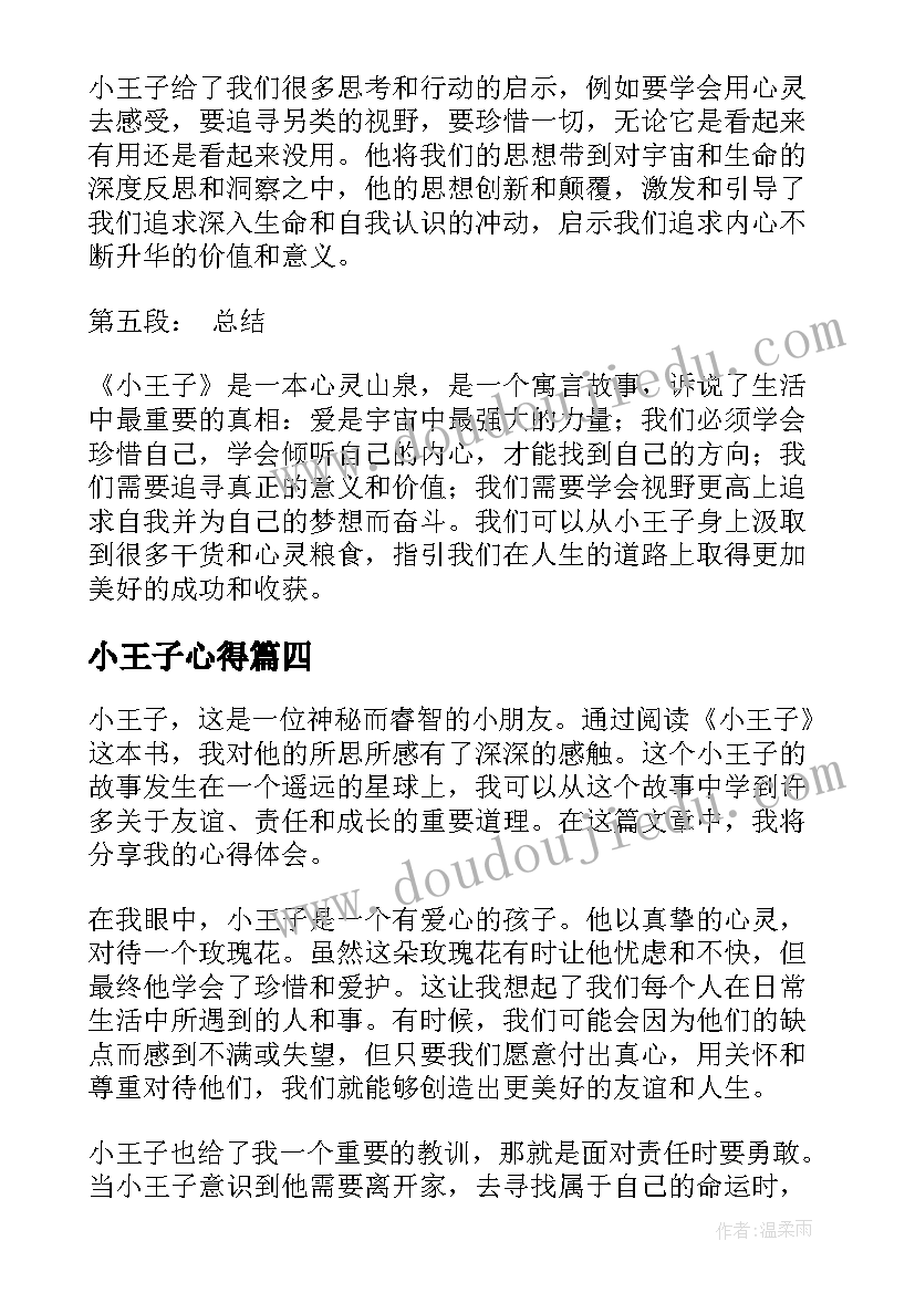 2023年小王子心得 小王子读书心得(大全7篇)