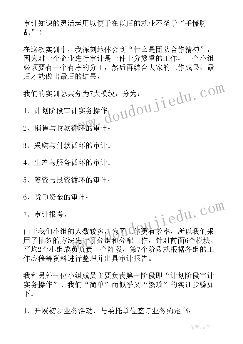 审计实训内容 审计实训报告(模板6篇)