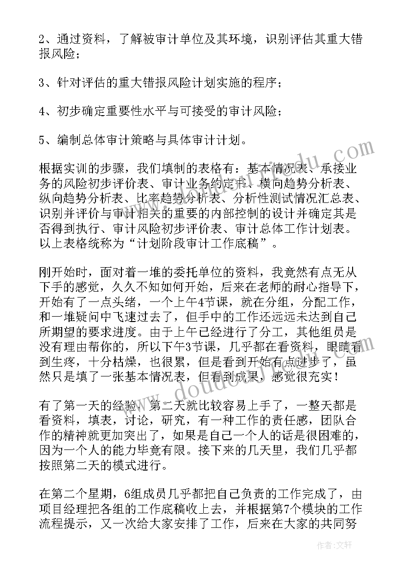 审计实训内容 审计实训报告(模板6篇)