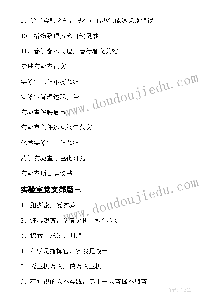 最新实验室党支部 实验室项目心得体会总结(大全7篇)