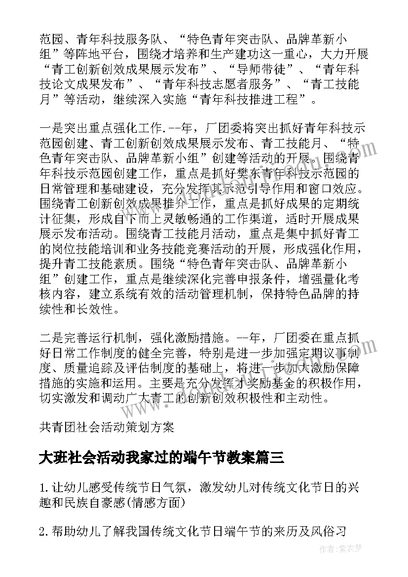 大班社会活动我家过的端午节教案 端午节大班社会活动教案(模板5篇)