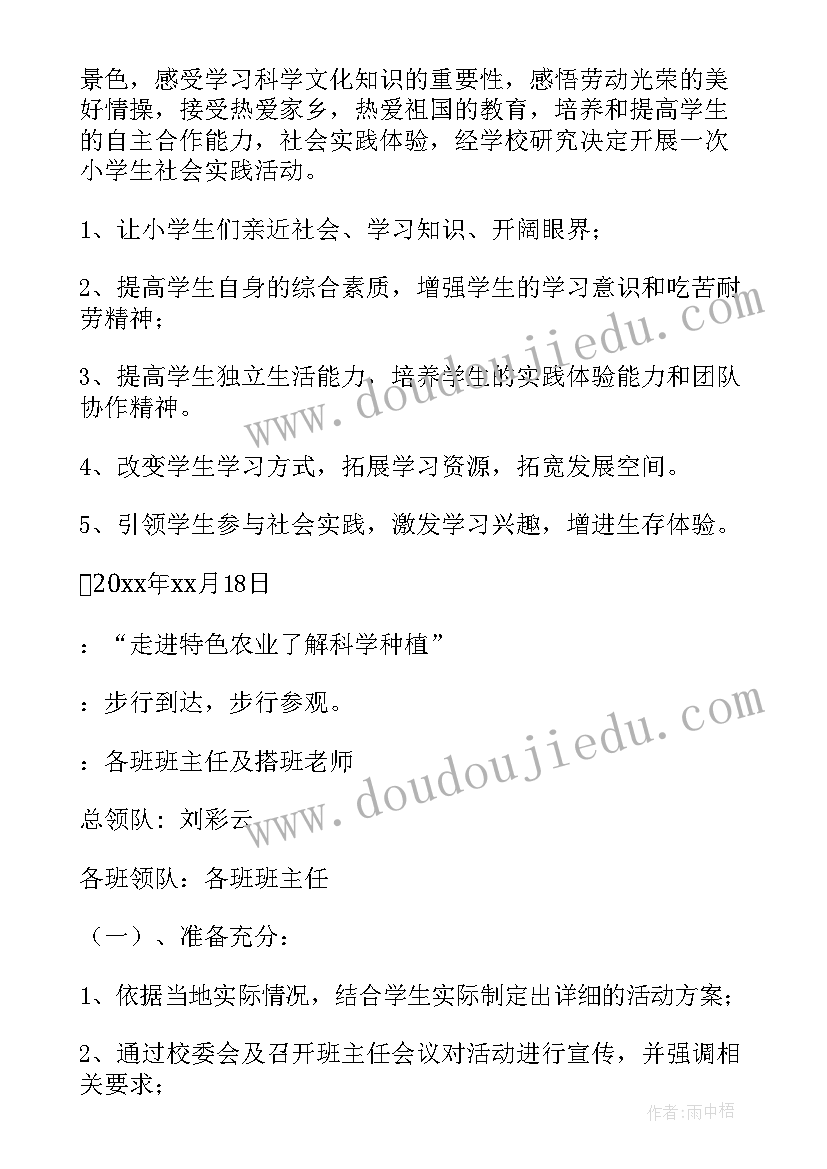 2023年小学实践活动方案例子 小学生实践活动方案(通用9篇)