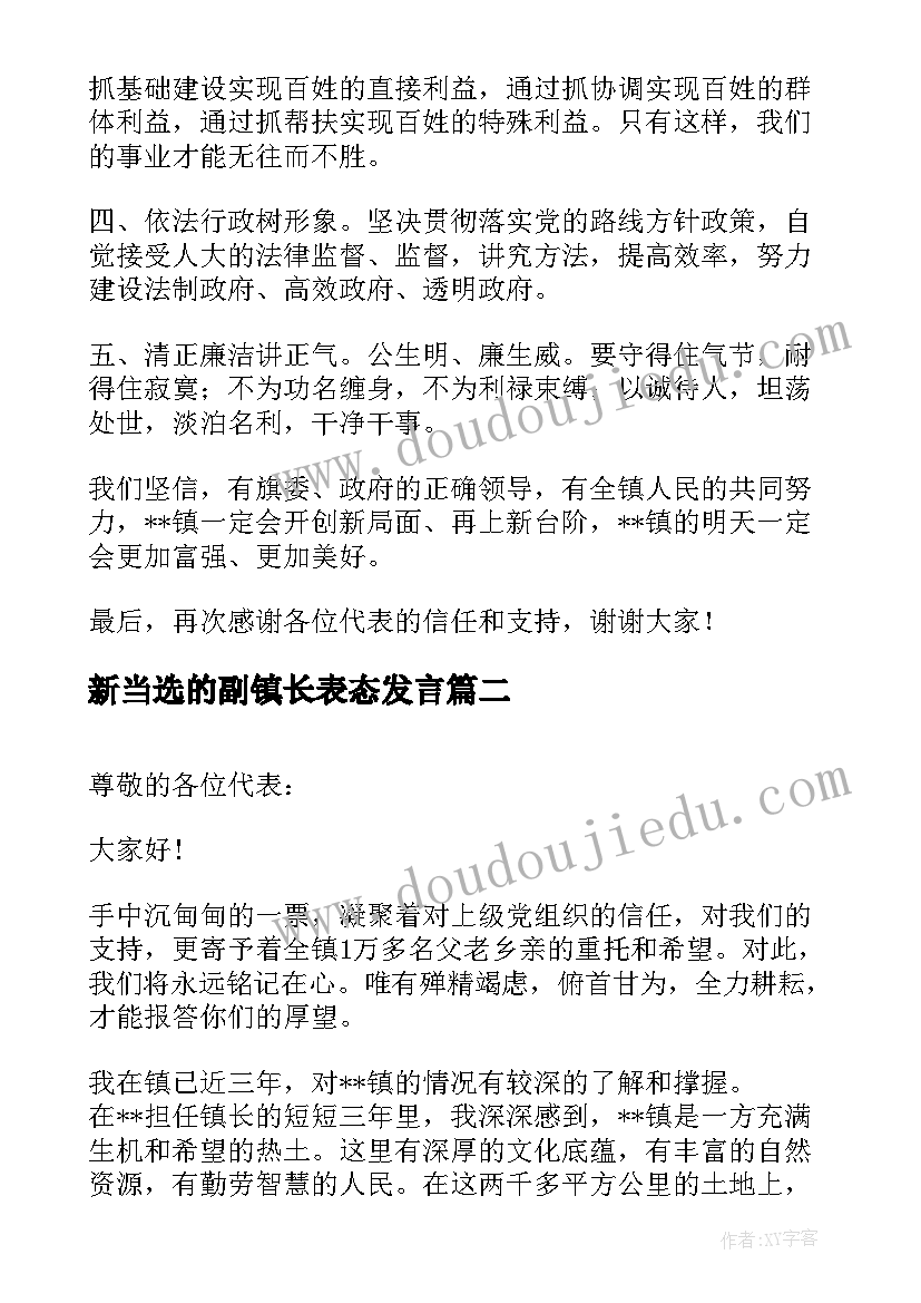 最新新当选的副镇长表态发言(优秀5篇)