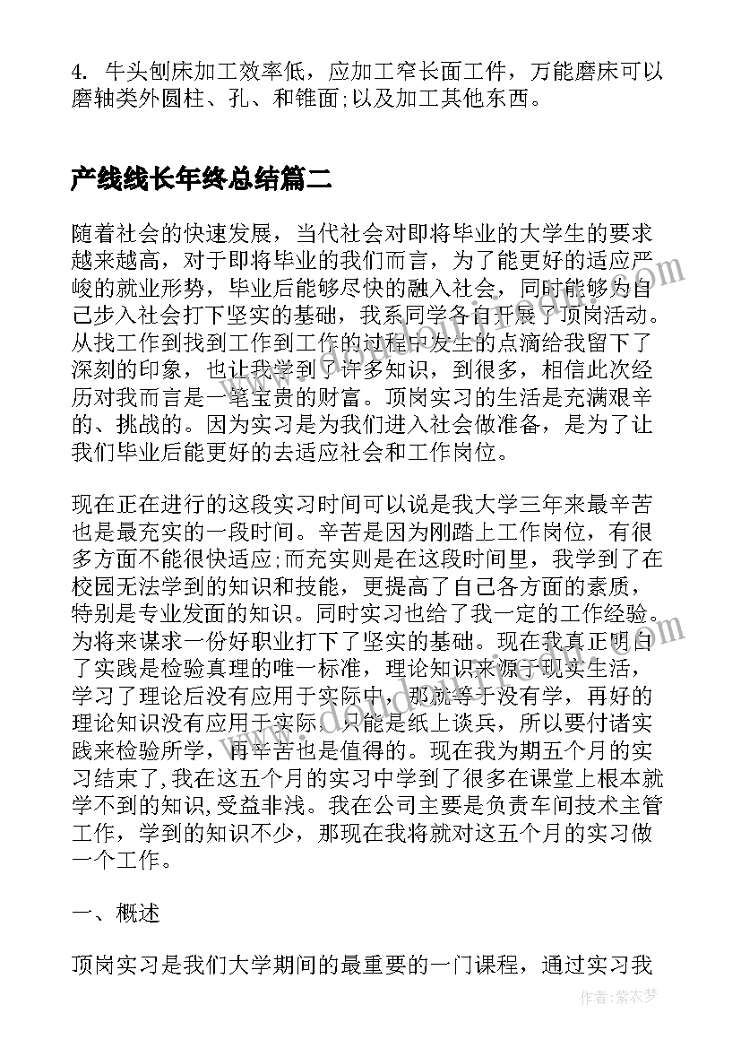 2023年产线线长年终总结(实用5篇)