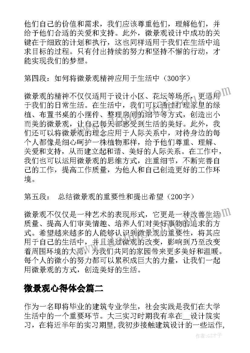 最新微景观心得体会(模板6篇)