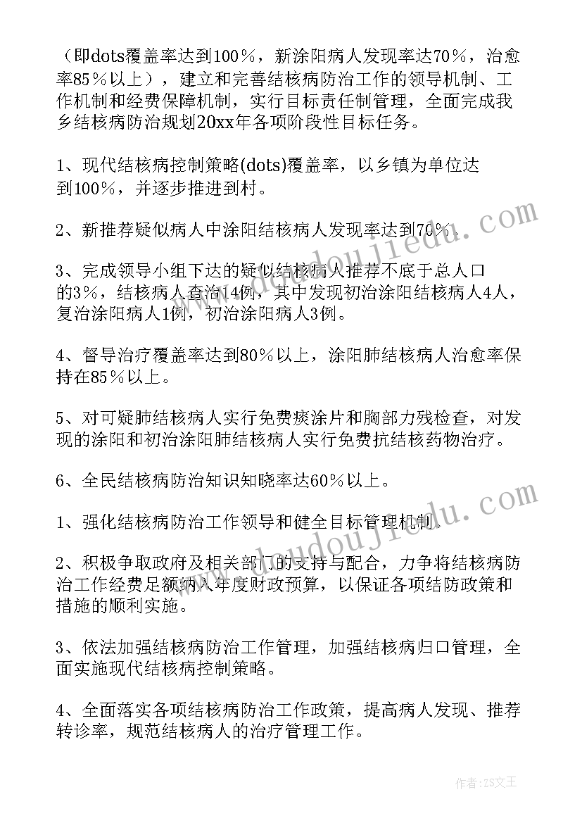 2023年结核病防治管理工作计划(大全5篇)