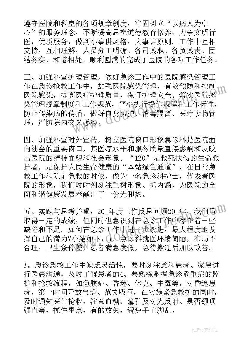 2023年急诊科护士个人年终总结(大全5篇)