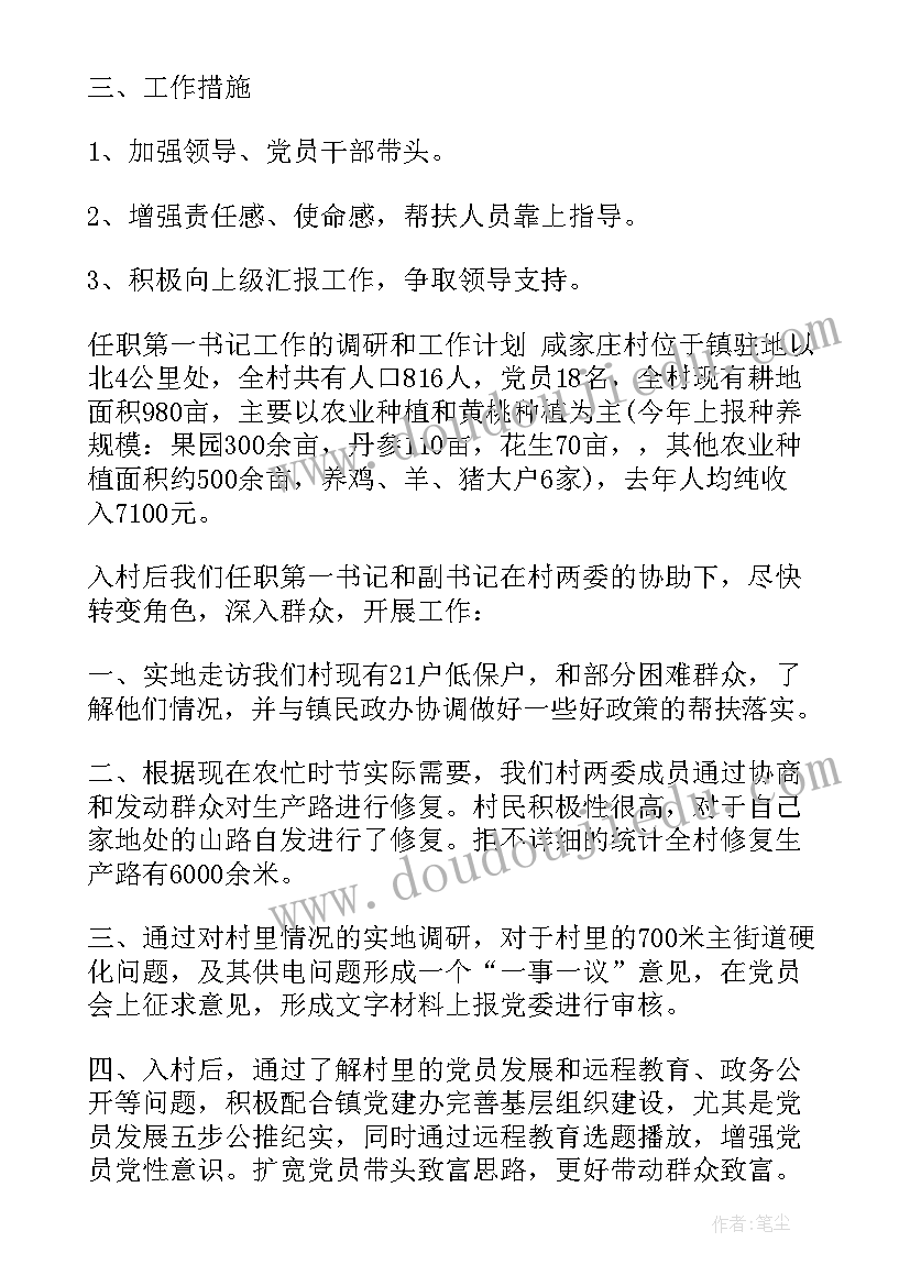 第一书记短视频解说词 第一书记的工作计划(模板8篇)