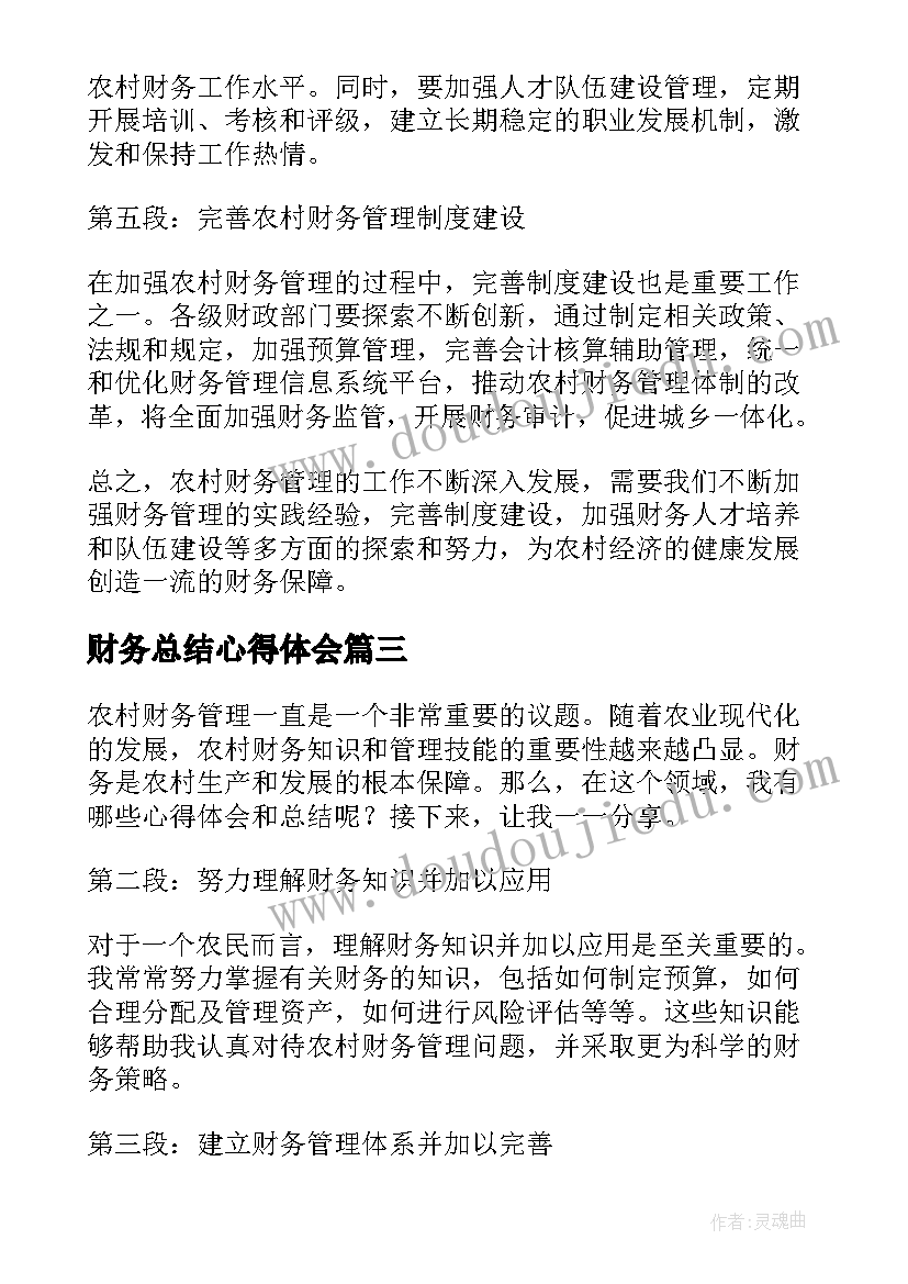 2023年财务总结心得体会 财务总结财务工作个人总结(精选10篇)