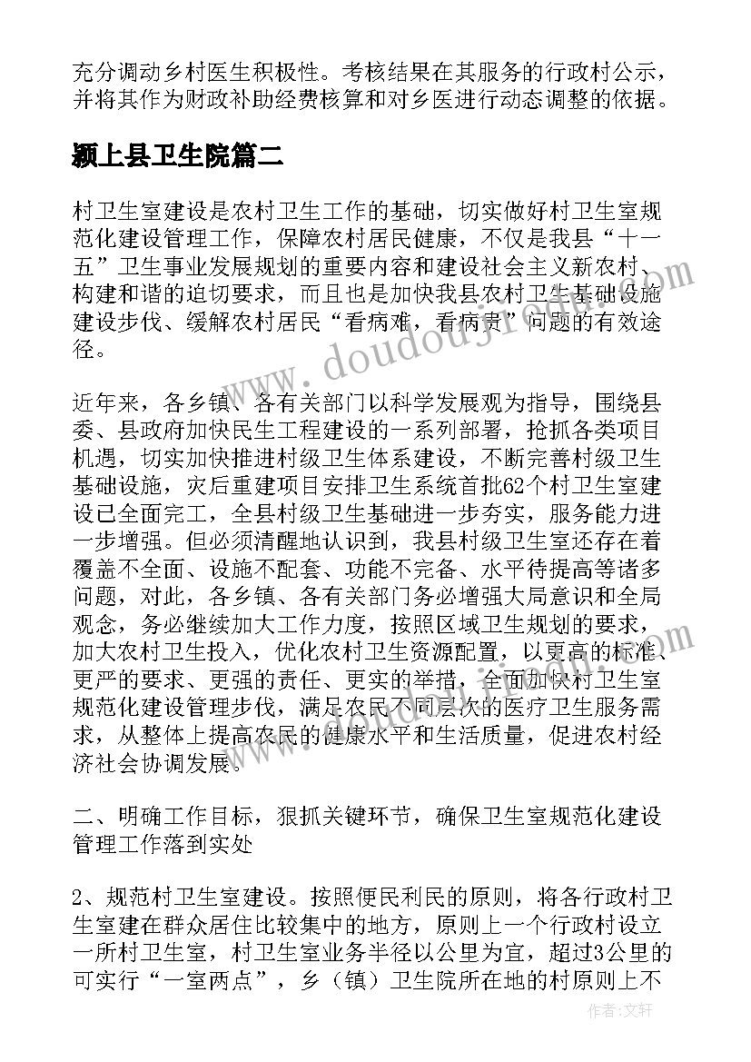 2023年颍上县卫生院 乡村医生卫生健康工作计划(通用5篇)