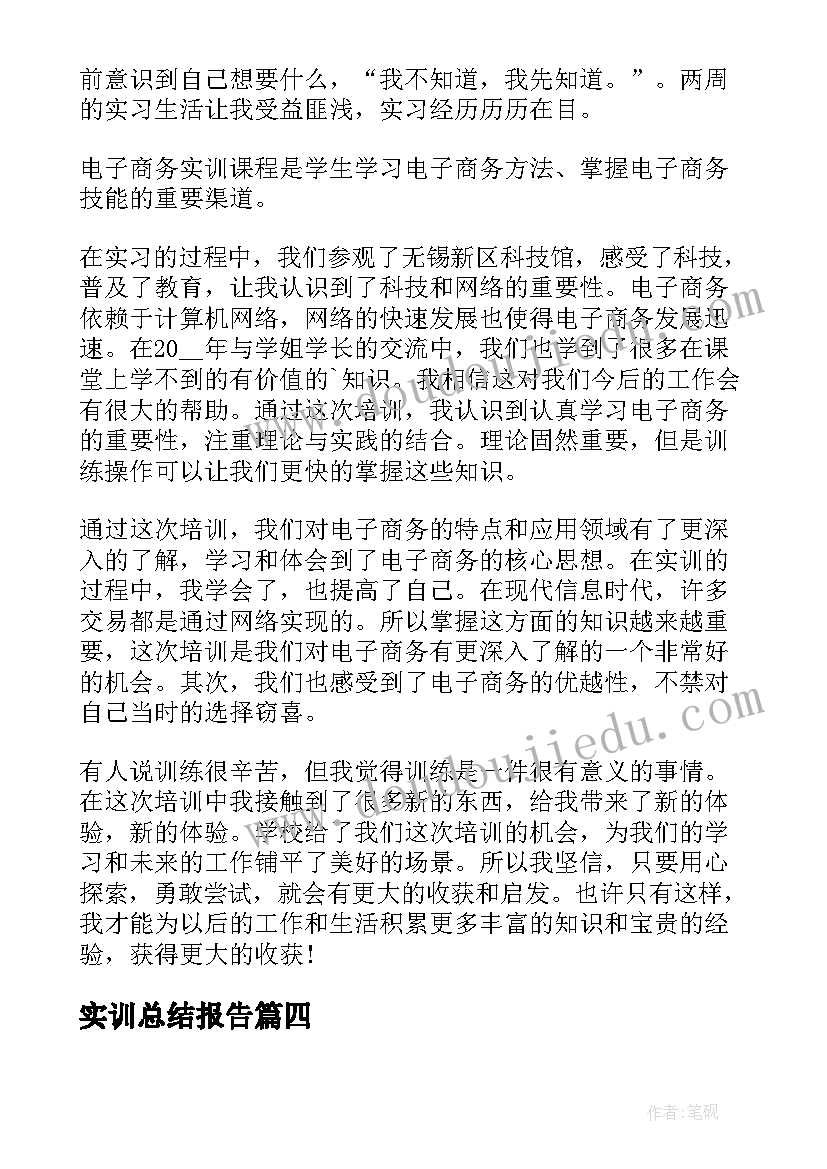 实训总结报告 财务个人实训总结报告(汇总5篇)