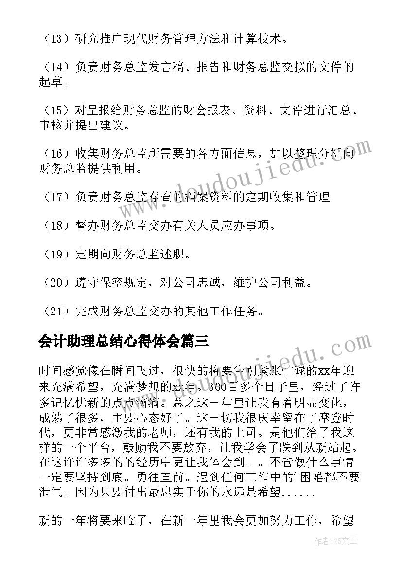 2023年会计助理总结心得体会(汇总5篇)