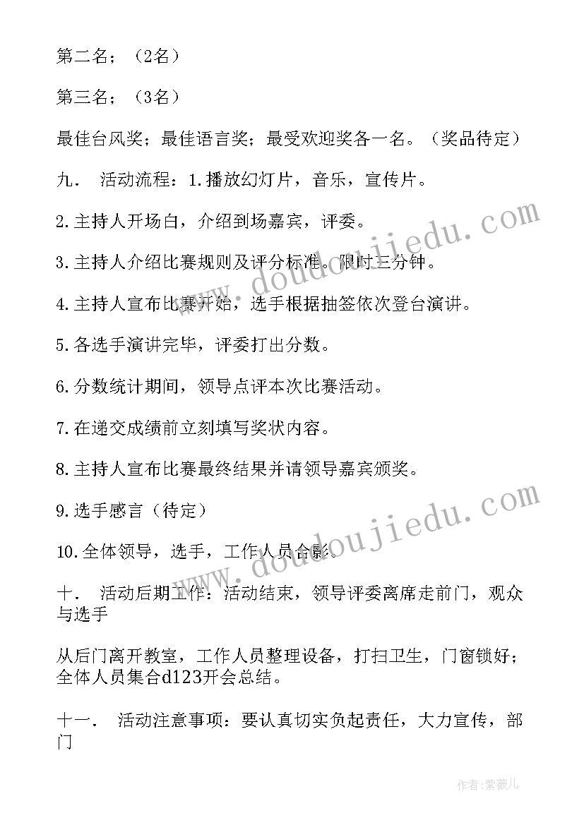 举办演讲比赛活动方案(实用8篇)