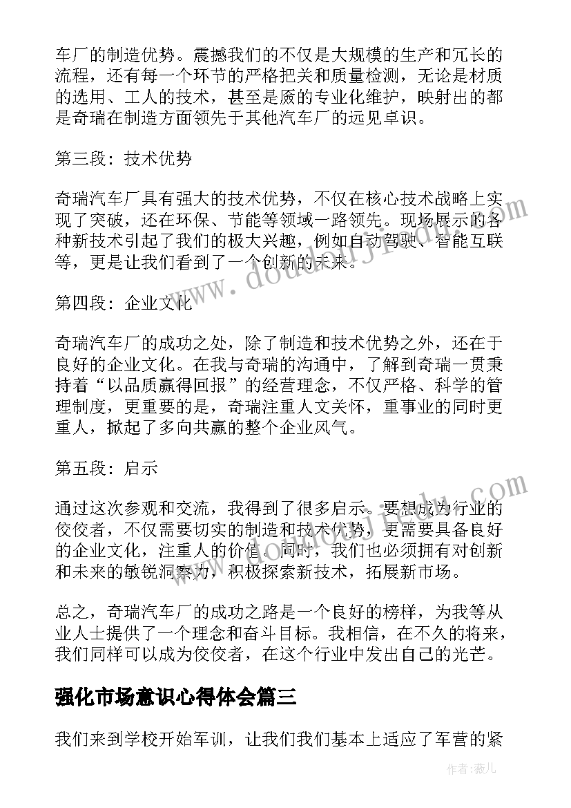 2023年强化市场意识心得体会(优质7篇)