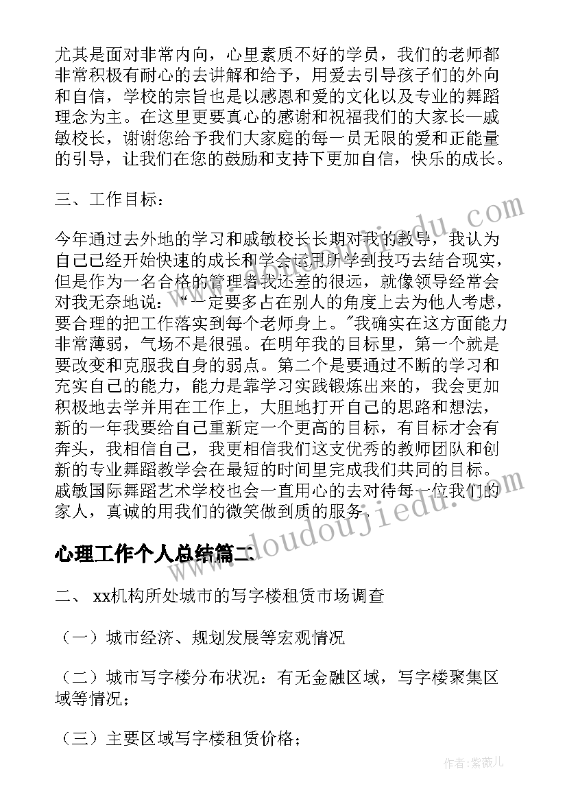 2023年心理工作个人总结(大全5篇)