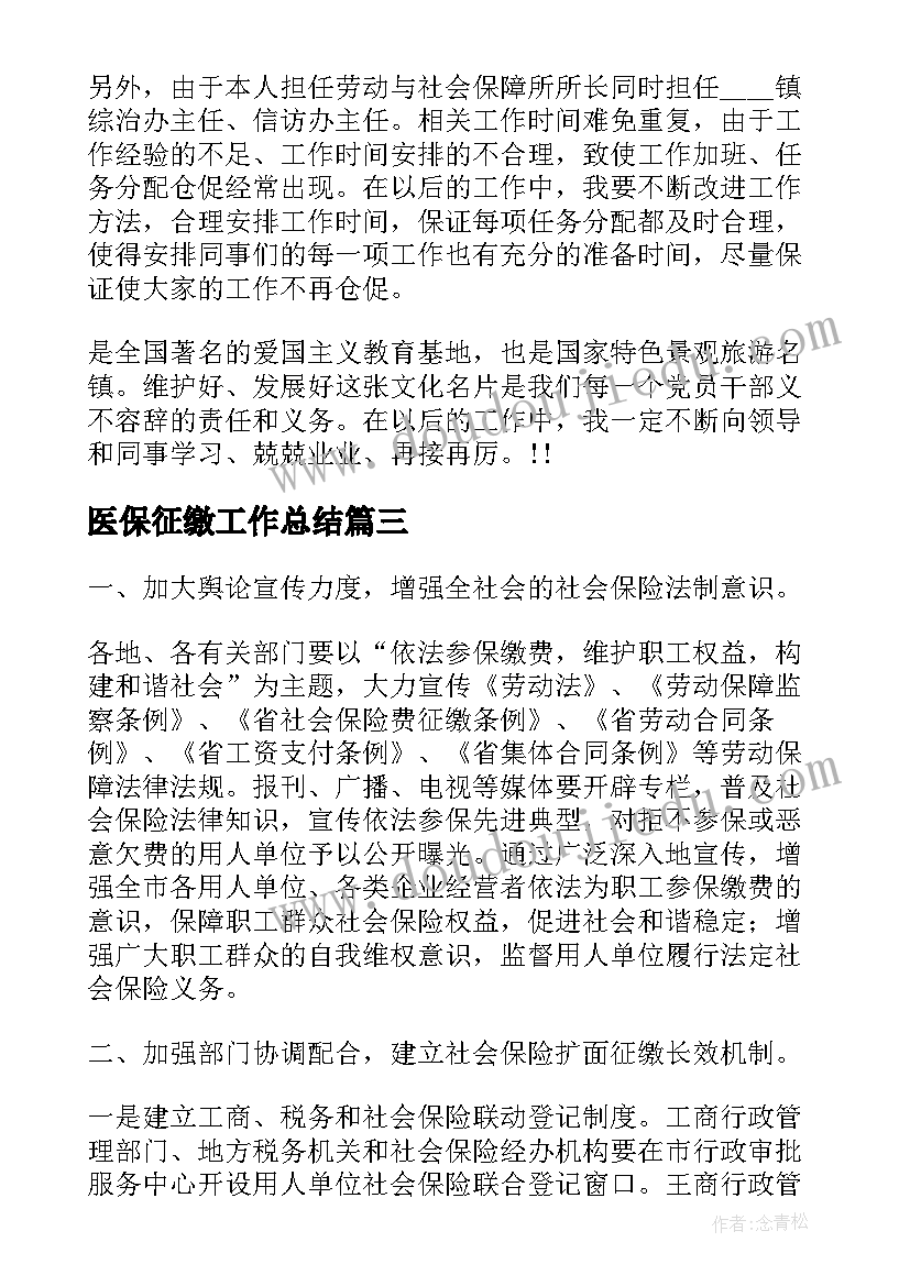 2023年医保征缴工作总结 社保征缴工作总结(实用9篇)