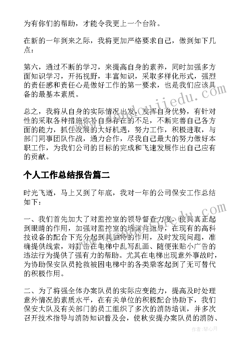 2023年个人工作总结报告(实用7篇)