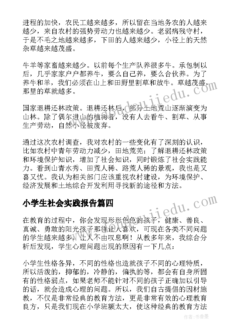 小学生社会实践报告(实用7篇)