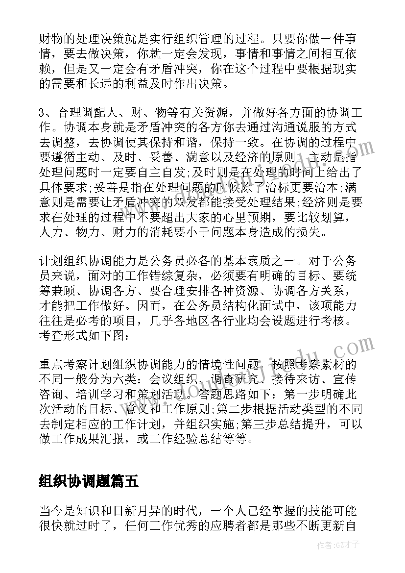 组织协调题 组织协调小组工作职责(模板5篇)