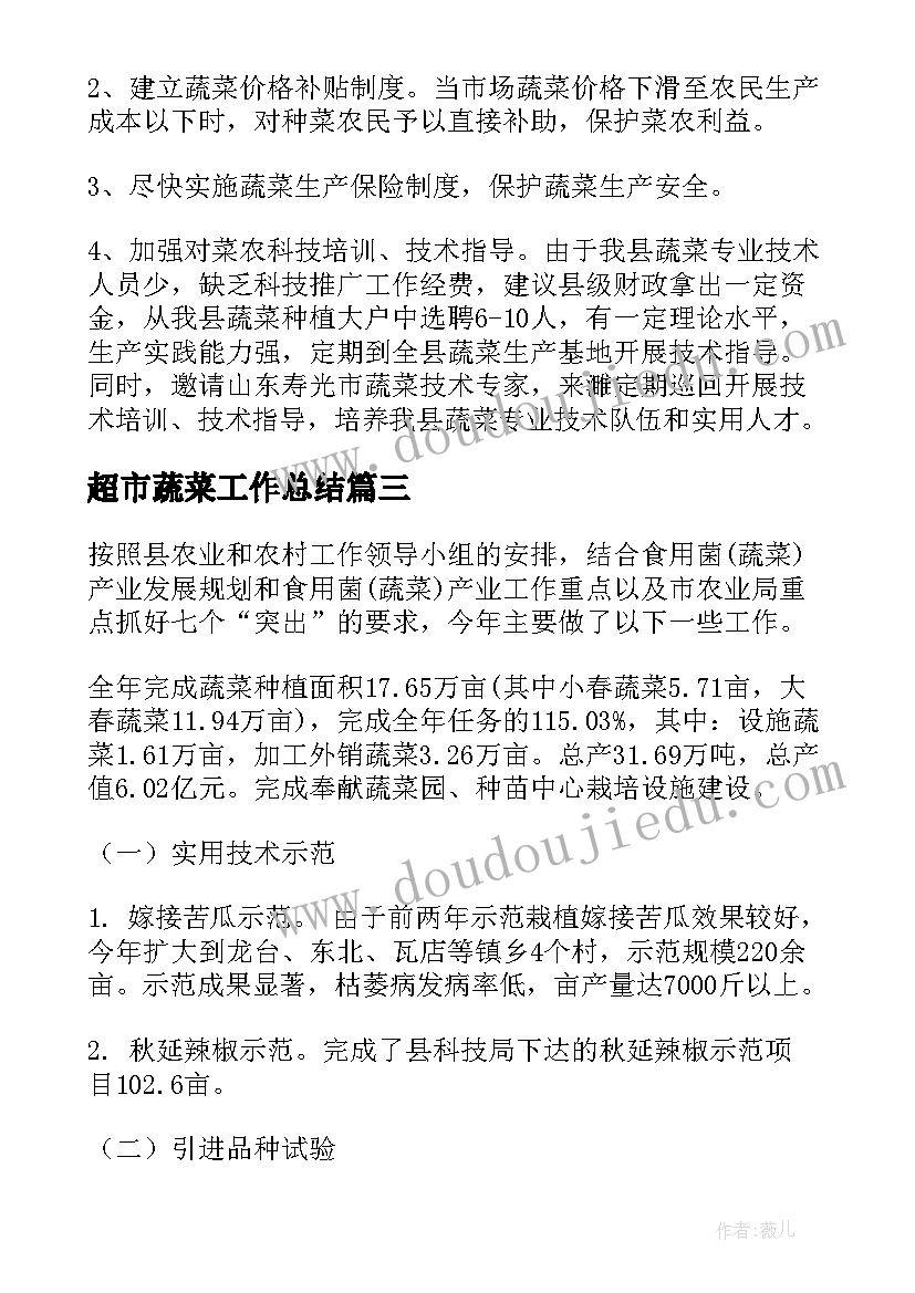 2023年超市蔬菜工作总结 超市蔬菜采购合同样本(通用8篇)