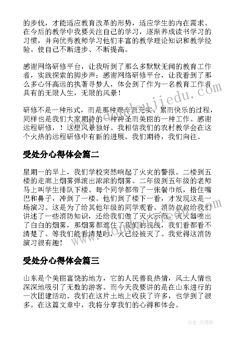 最新受处分心得体会(汇总9篇)