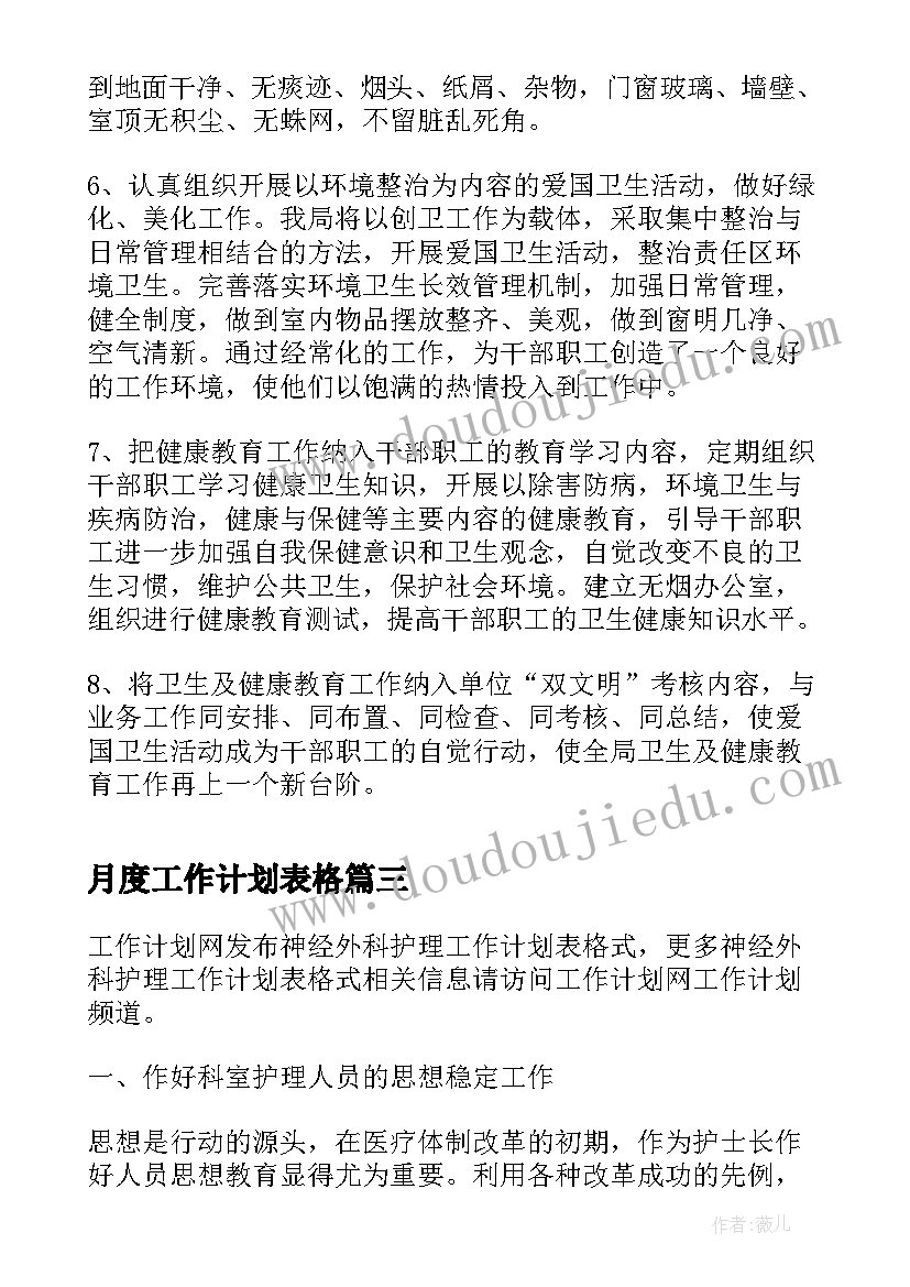 2023年月度工作计划表格 办公室文员工作计划表格格式(实用5篇)