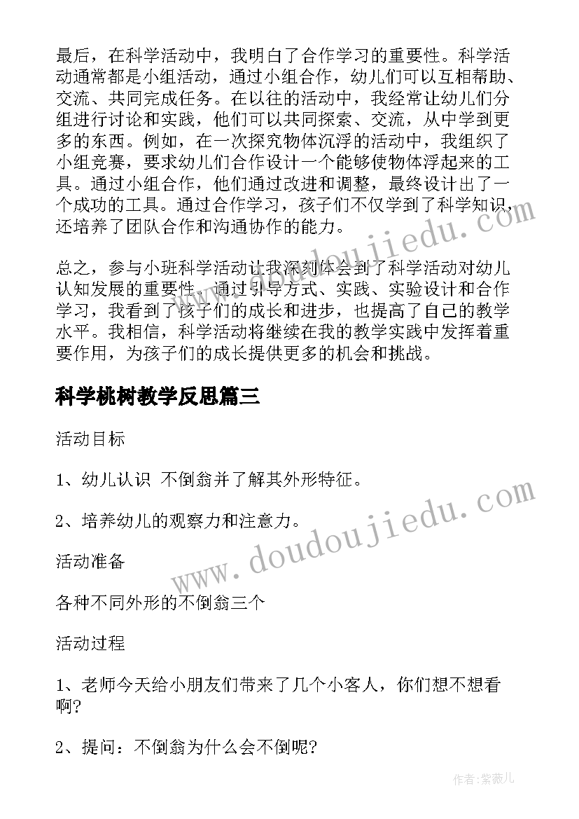 2023年科学桃树教学反思 科学技术文化活动心得体会(优秀8篇)