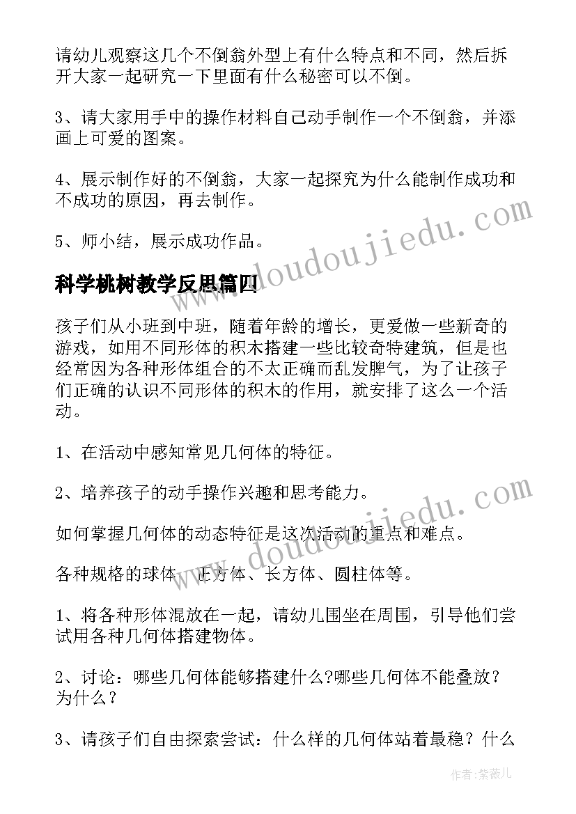 2023年科学桃树教学反思 科学技术文化活动心得体会(优秀8篇)