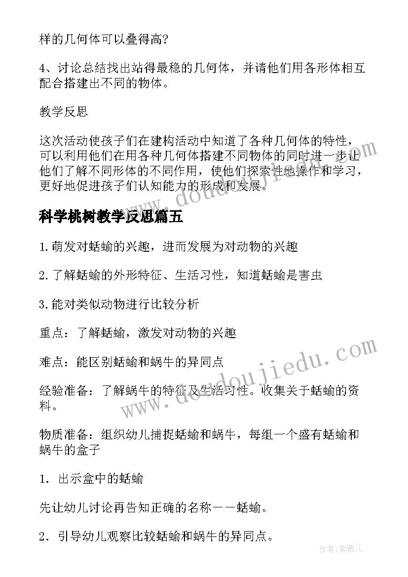 2023年科学桃树教学反思 科学技术文化活动心得体会(优秀8篇)