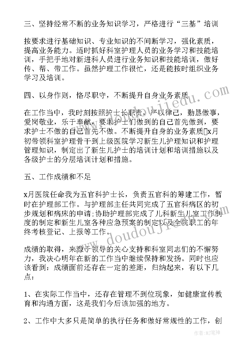 2023年护士护理工作述职报告总结(精选5篇)