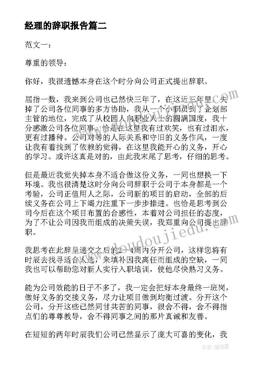 经理的辞职报告 公司经理辞职申请书(优质5篇)