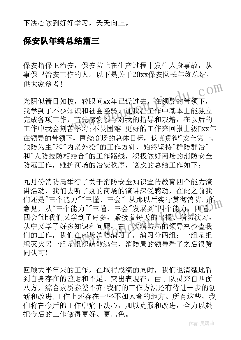 2023年保安队年终总结(模板5篇)