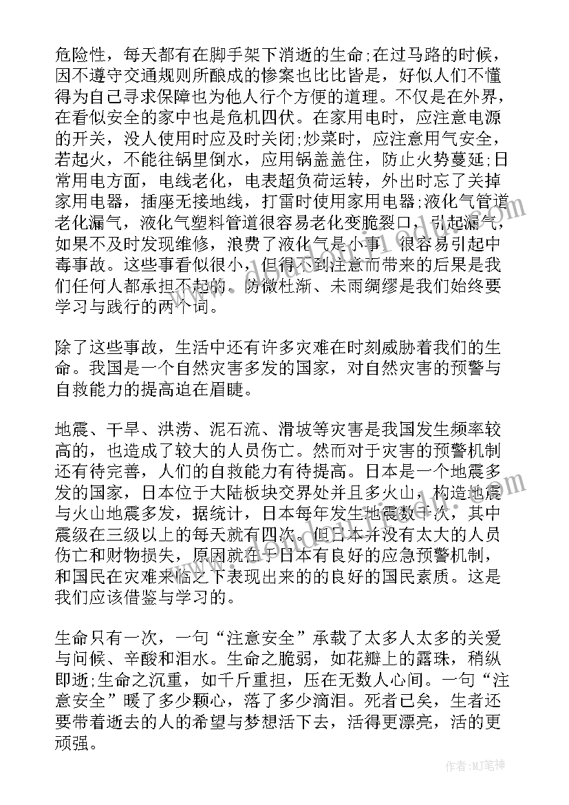 2023年北京公共安全第一课 北京公共安全开学第一课直播个人心得体会(大全5篇)