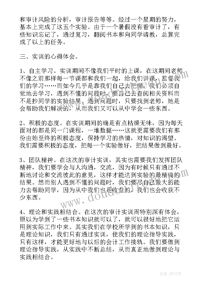 最新审计培训心得体会(精选5篇)