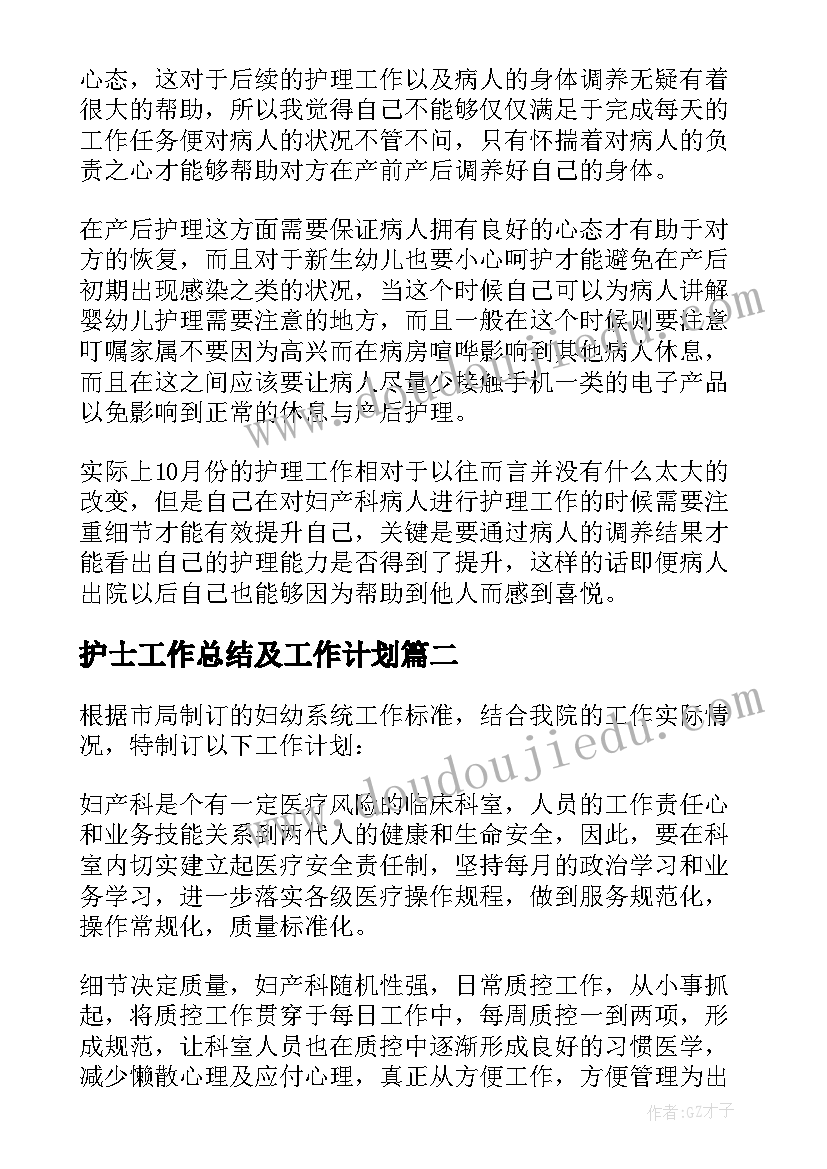 2023年护士工作总结及工作计划 妇产科护士来年工作计划(实用7篇)