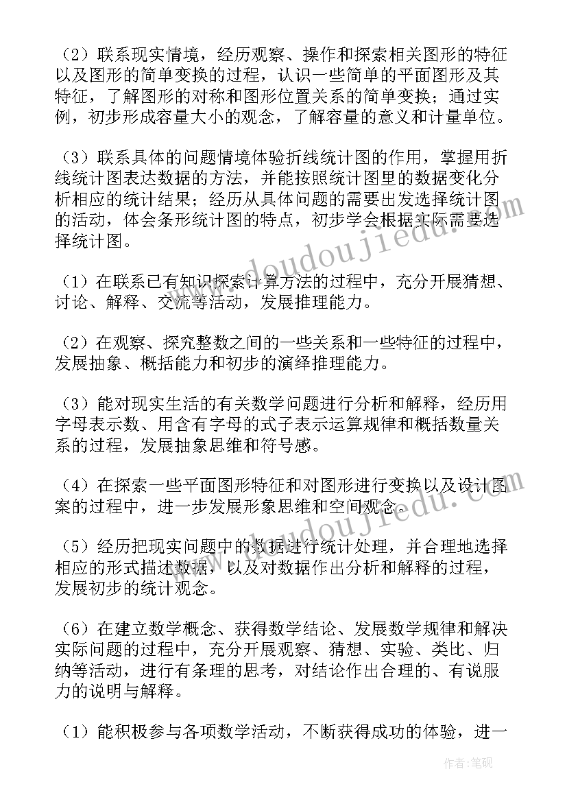 小学四年级数学个人工作计划 小学四年级数学工作计划(大全6篇)