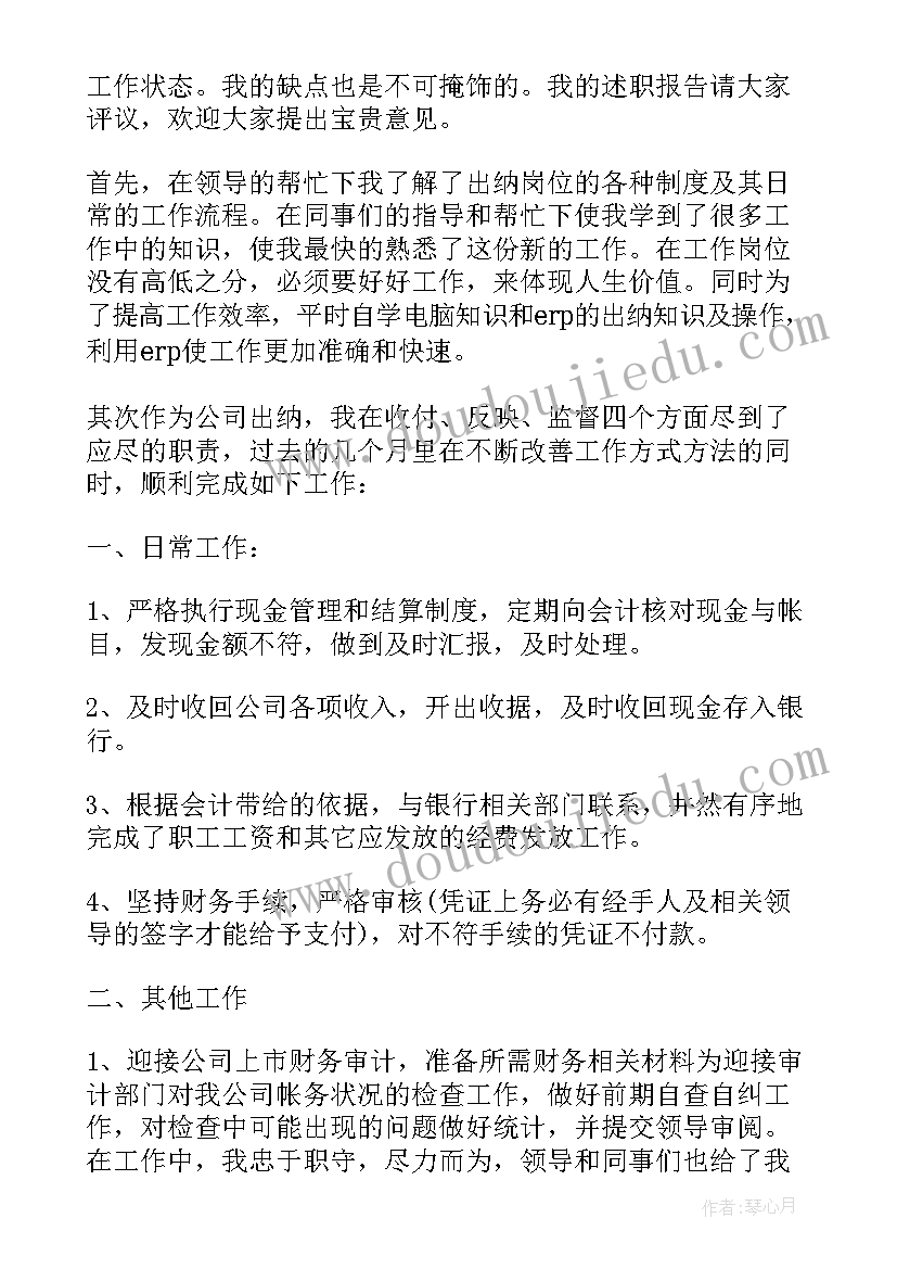 2023年出纳的个人工作总结(优质10篇)