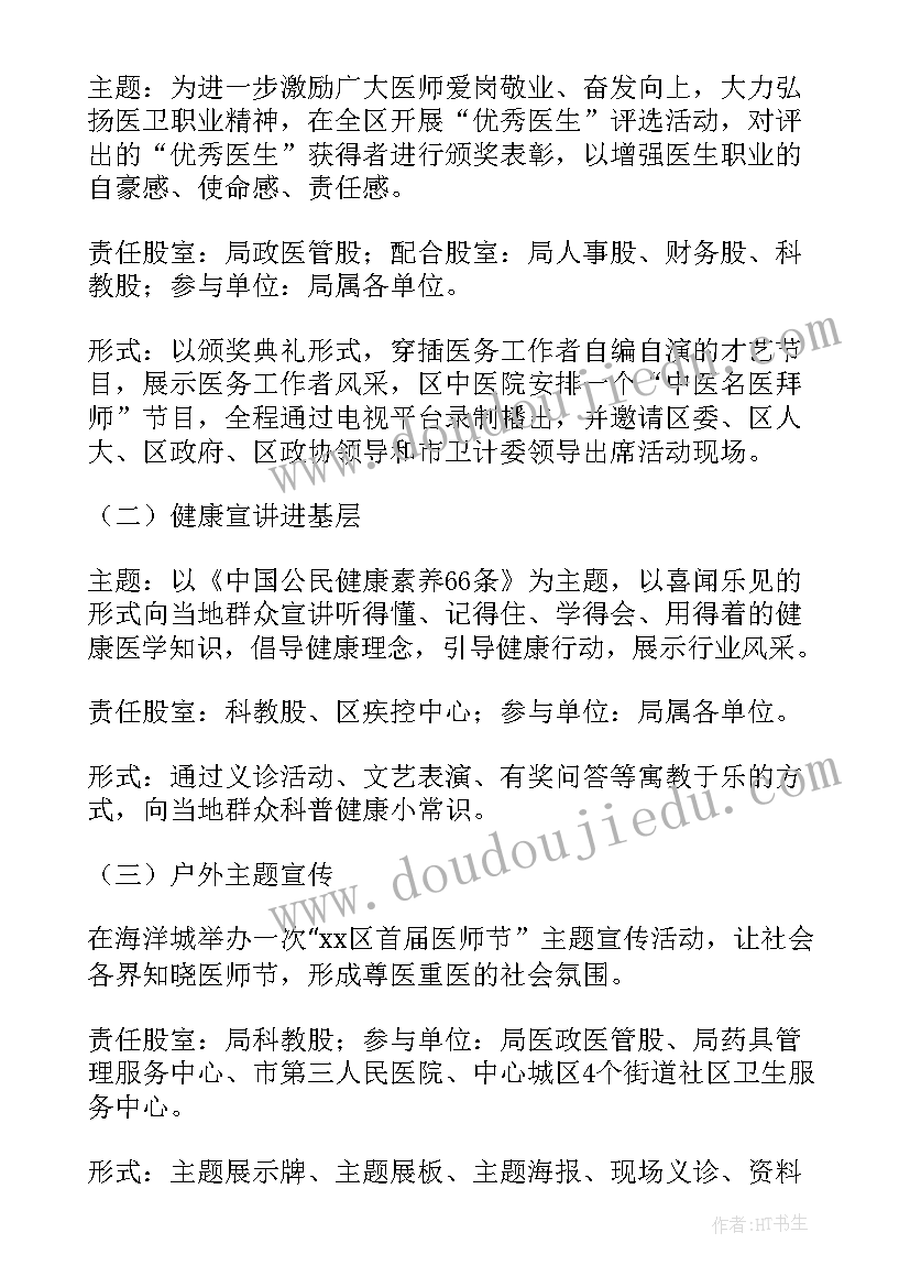 2023年医师节活动方案策划 医师节活动创意方案(汇总5篇)