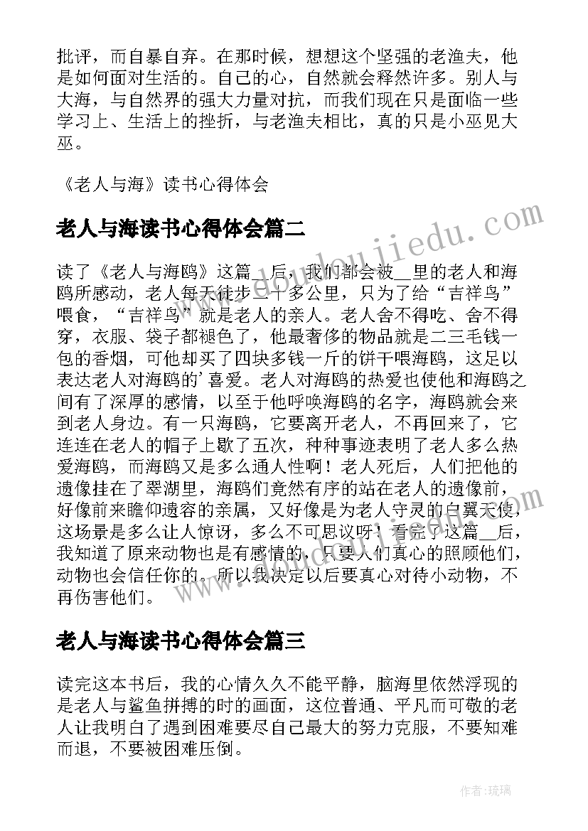 2023年老人与海读书心得体会(汇总8篇)