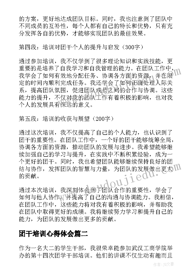 最新团干培训心得体会(大全6篇)